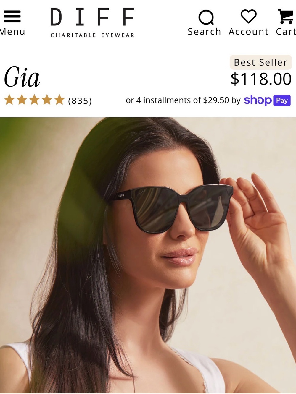 DIFF Black Sunglasses - Picture 5 of 6